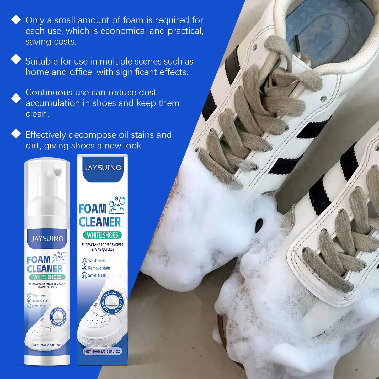 Little White Shoes Foam Cleaner Sports Shoes Decontamination Vamp Clean And Wash Free Whitening Cleaner