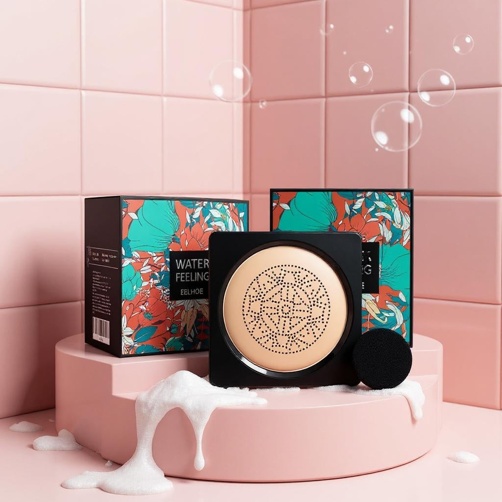 Water Feeling BB Cream, Mushroom Air Cushion To Cover Blemishes Waterproof Sweat Resistant Makeup Cushion BB Cream